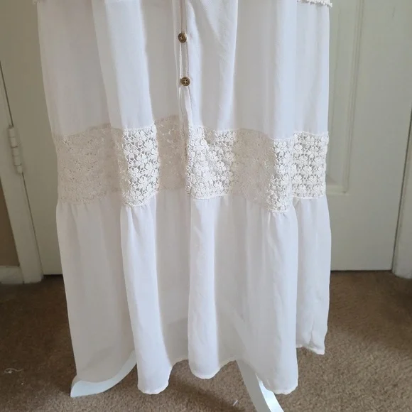 Altar'd State Womens Ivory Boho Crochet Lace Dress - Size Small - Picture 5 of 9